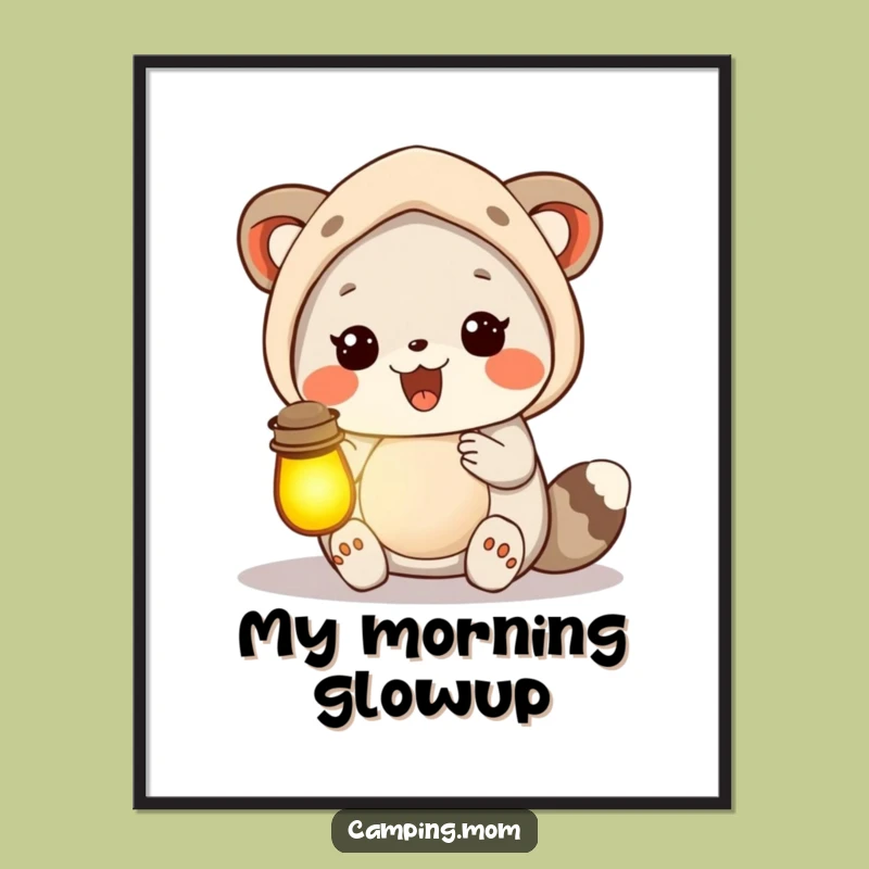 Funny Camping Mom Animal Lantern Digital Art, Instant Download Glow Gift