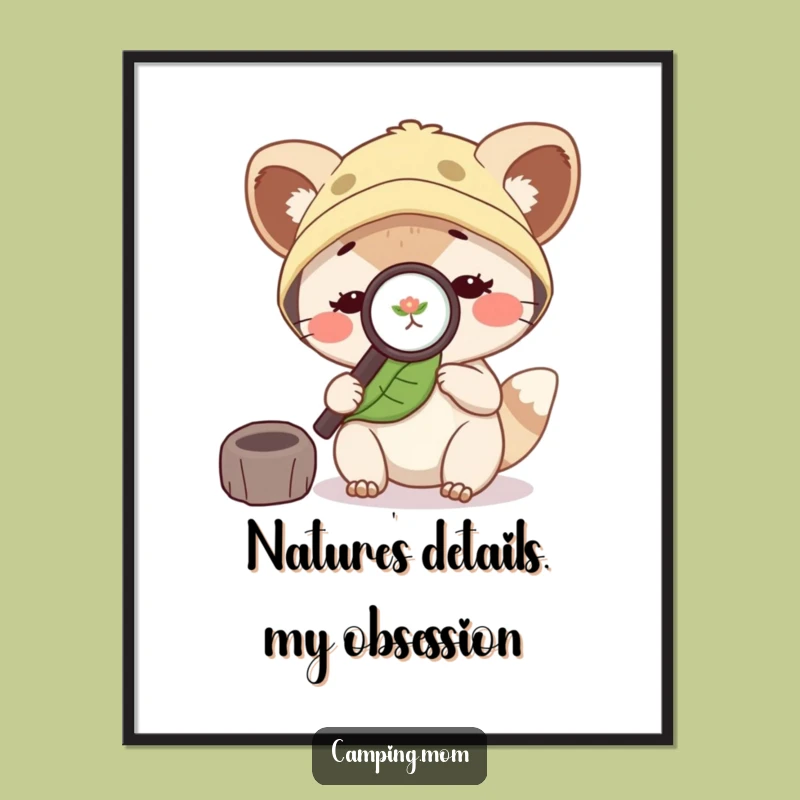 Funny Camping Mom Animal Leaf Digital Art, Instant Download Humor Gift