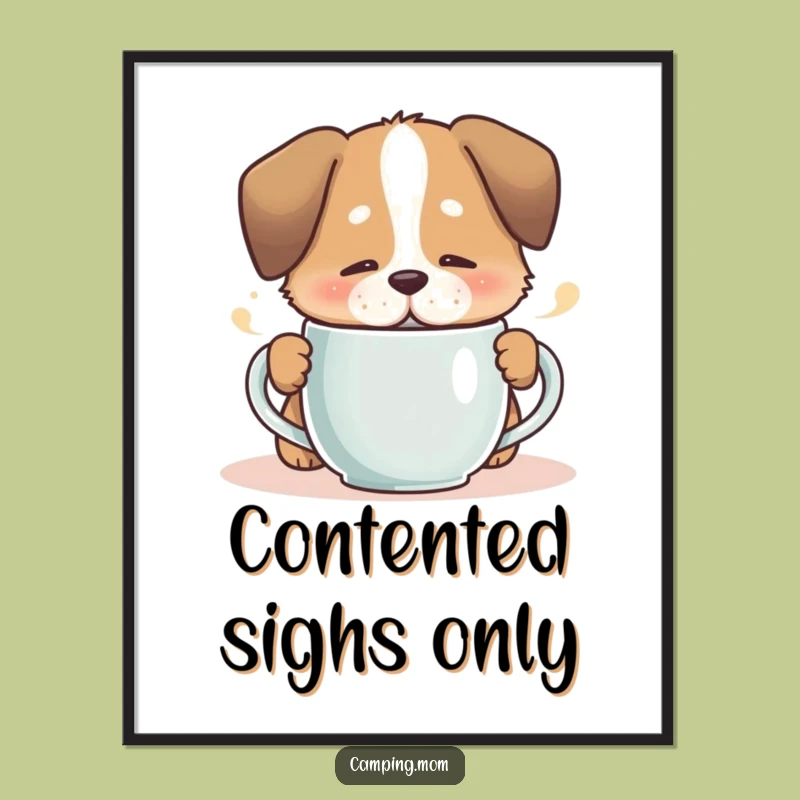 Funny Cozy Dog Digital Art - Instant Relaxation Scene Decor