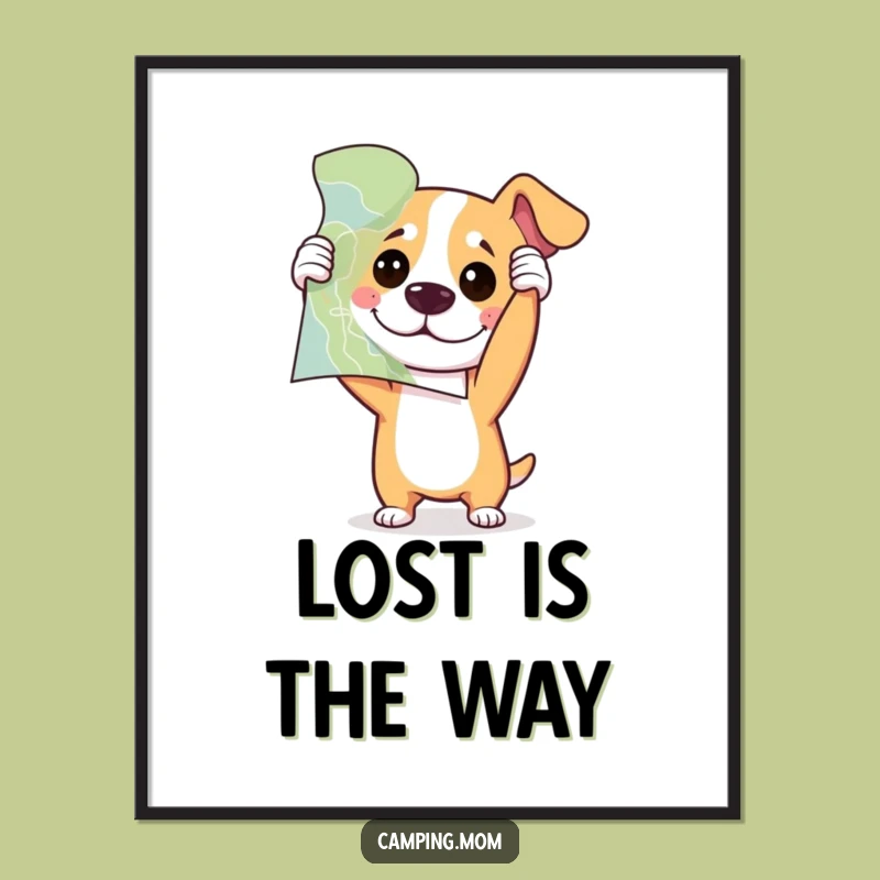 Funny Lost Dog Digital Art - Instant Navigation Humor Decor