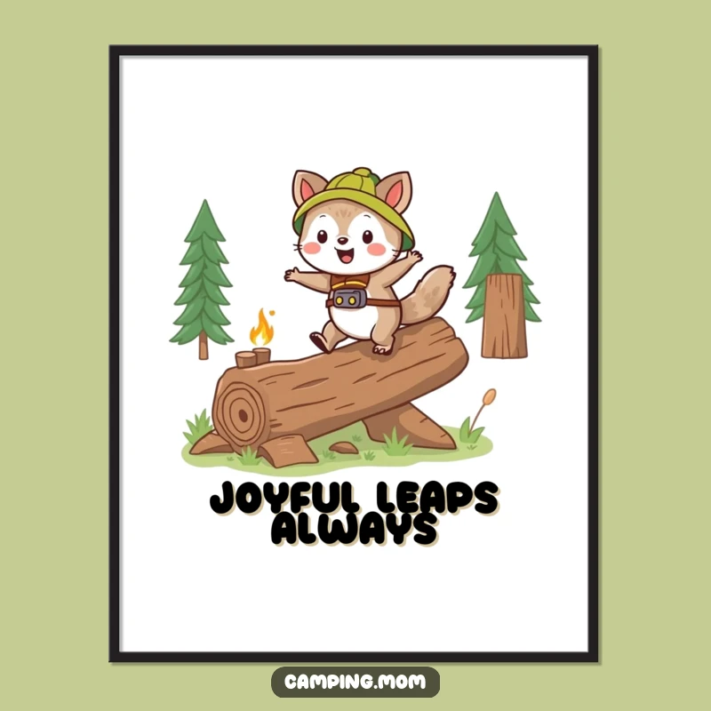 Funny Skipping Animal Log Digital Art - Instant Joy for Your Walls!