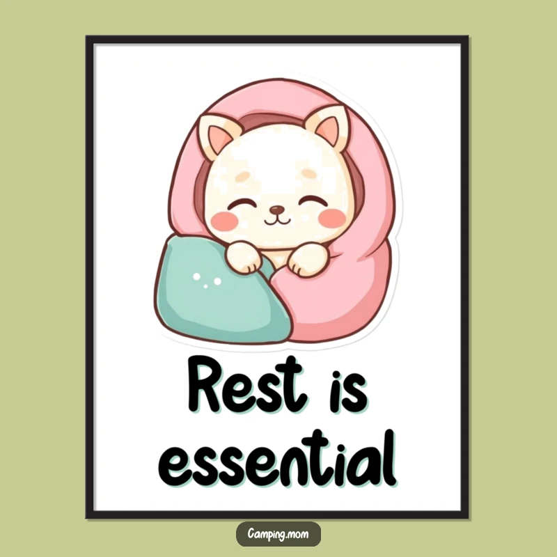 Funny Sleepy Animal Digital Art - Cozy Nap Time Print, Perfect Art Funny Gift