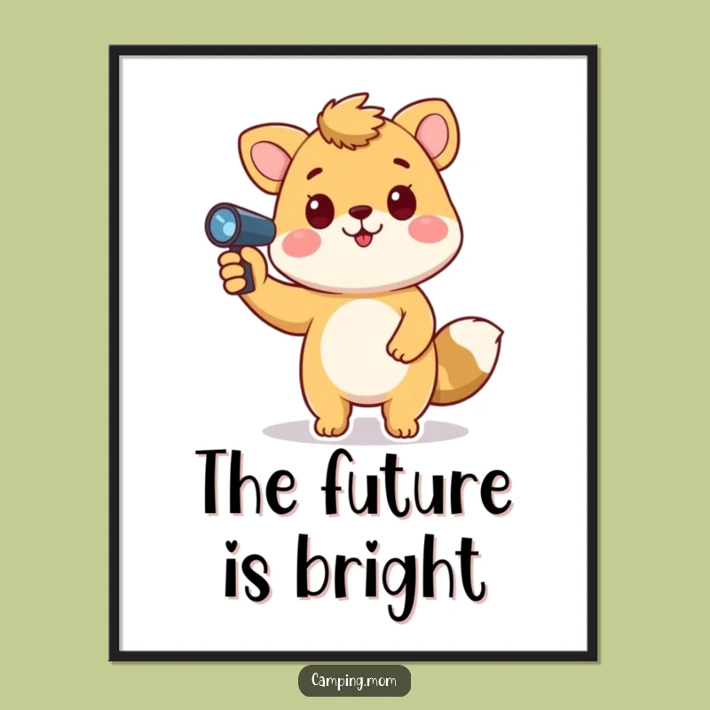 Funny Animal Digital Art: Playful Flashlight Beam for a Hilarious Printable Gift