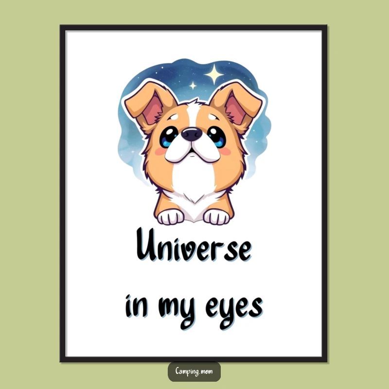 Funny Dog Starry Night Digital Art - Printable Wonder, Perfect Gift Download