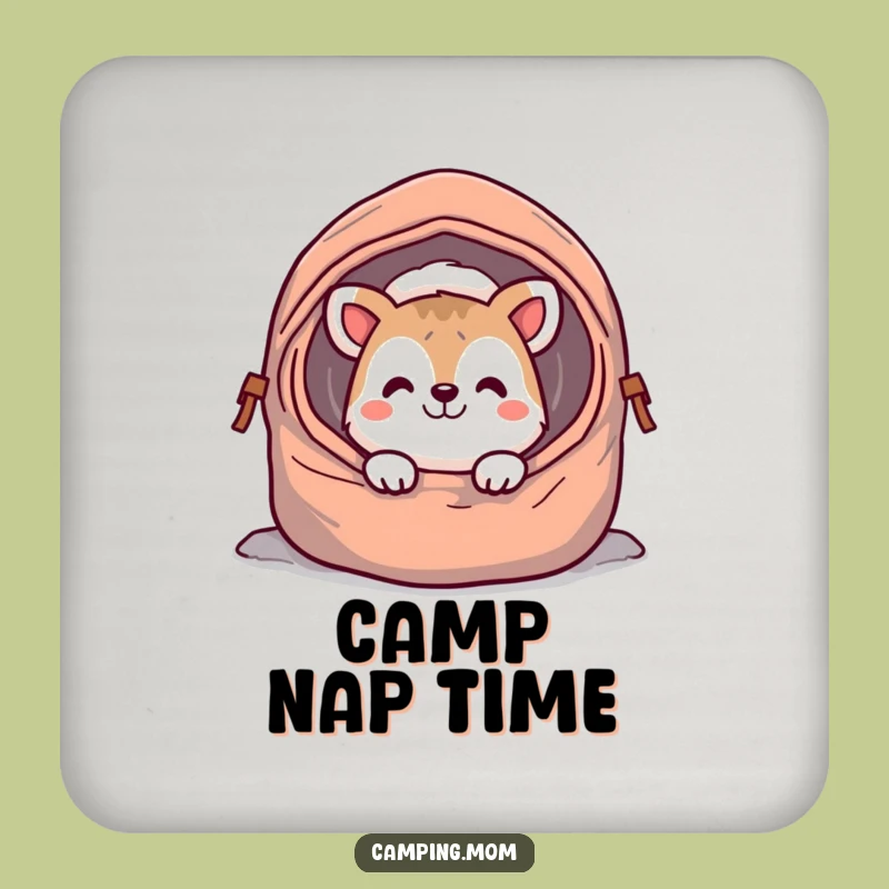 Funny Cheerful Animal Coaster: Sleeping Bag Grin Protection!