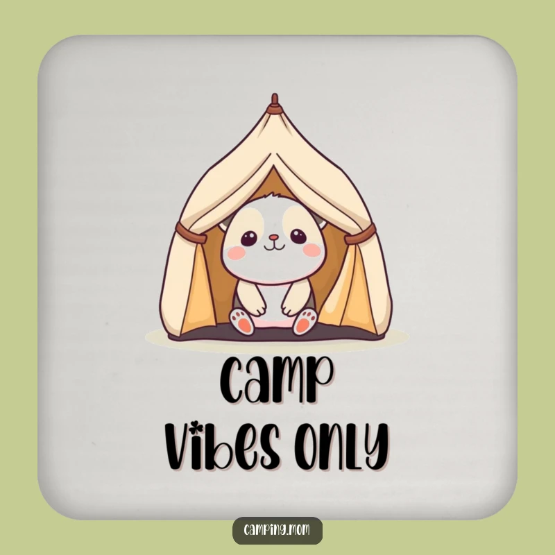 Funny Kawaii Camping Animal Coaster: Protect Surfaces with Tent Peek Charm