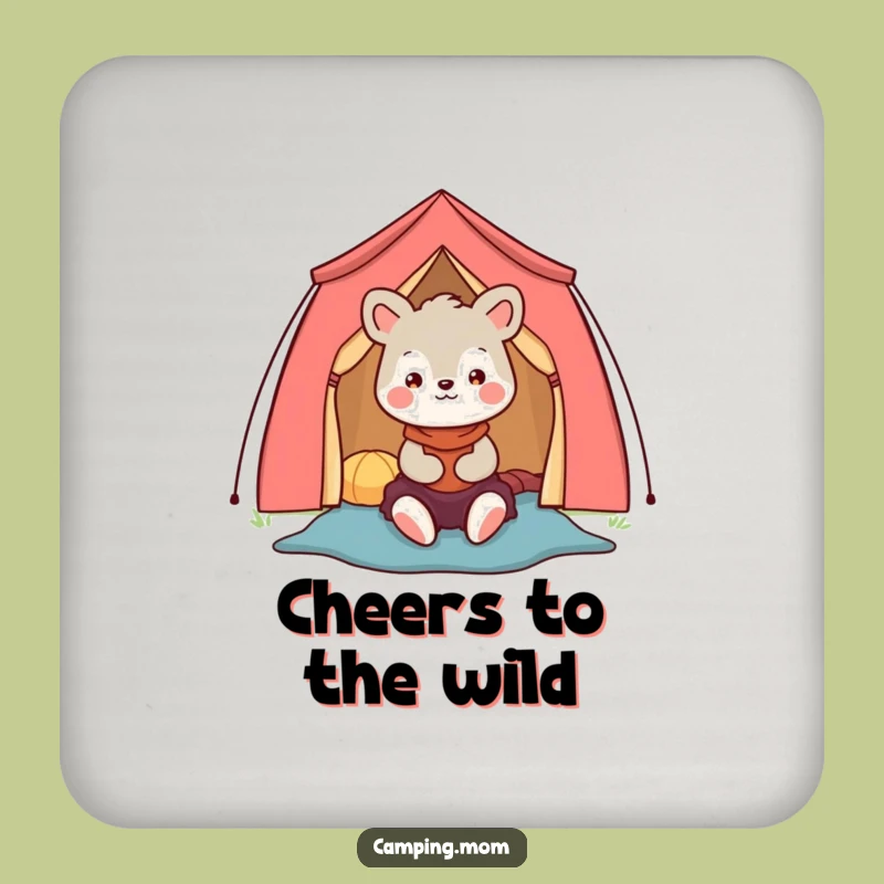 Funny Camping Mom Animal Coasters, Happy Tent Protection, Outdoor Gift