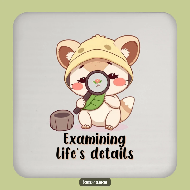 Funny Camping Mom Animal Leaf Coaster, Protect Surfaces Humor Gift