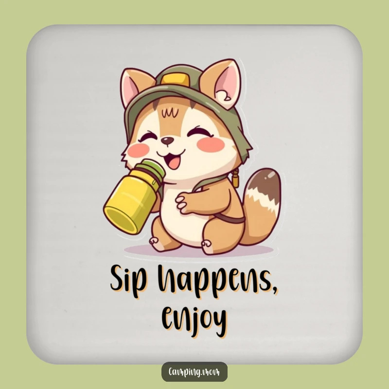Funny Camping Animal Canteen Coaster - Protect & Refresh!