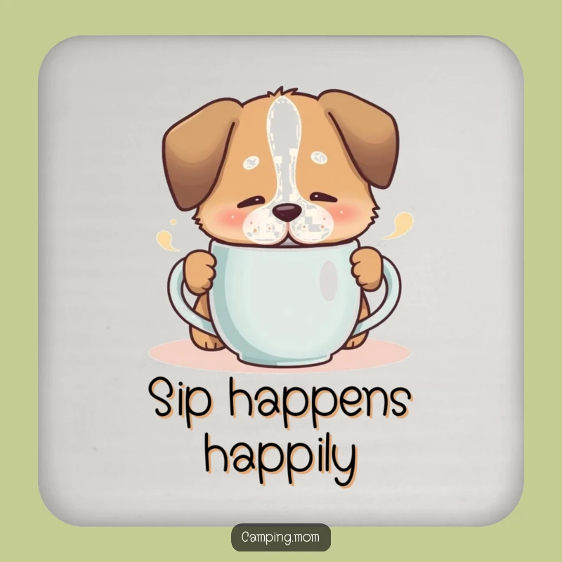 Funny Cozy Dog Coaster Set - Protect Surfaces with Calm