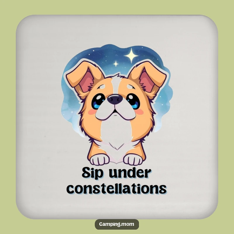 Funny Dog Starry Night Coaster - Protect Surfaces with Starry Charm, Perfect Gift