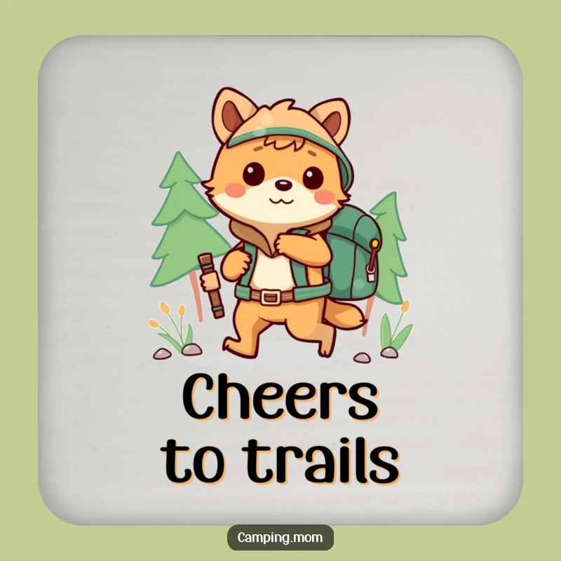 Funny Hiking Animal Backpack Coaster - Protect Surfaces on Your Journey!