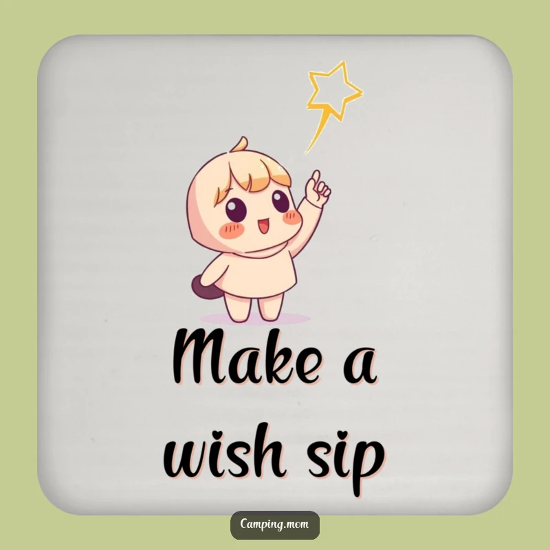 Funny Shooting Star Character Drink Coaster, Humorous Protection for Dreamy Spaces