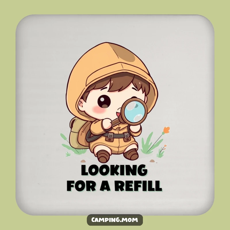 Funny Kawaii Camper Coaster Set: Explorer Fun, Tabletop Gift