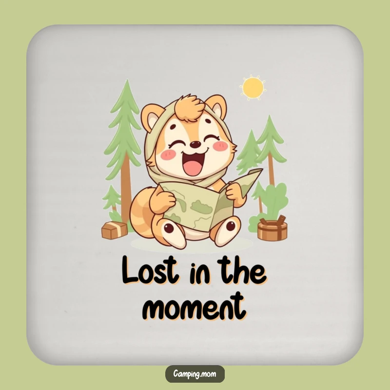 Funny Camping Mom Coaster Set: Adventure Map Protection, Humorous Gift!