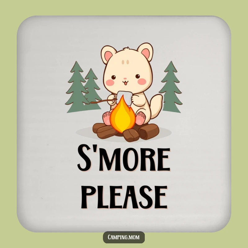 Funny Camping Animal Coaster: Roasting Marshmallows Protects Your Surfaces!