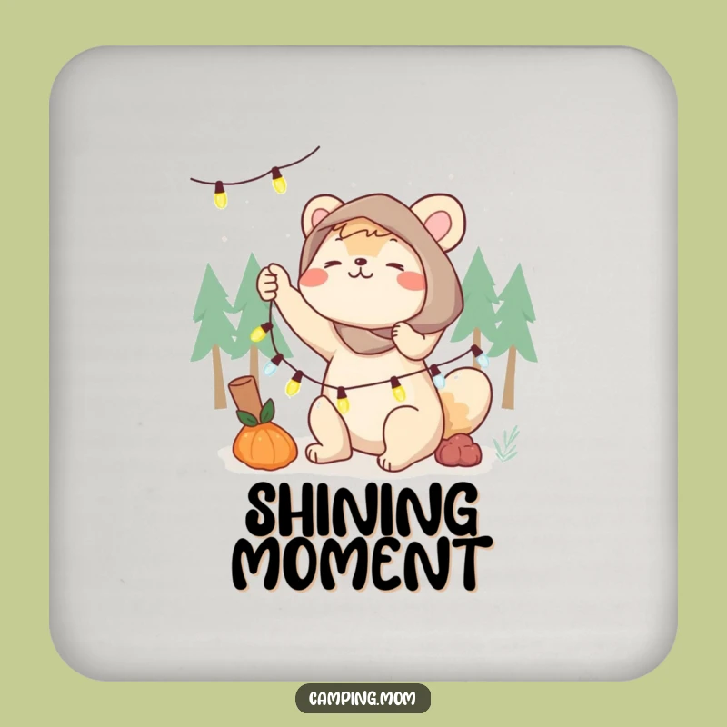 Funny Camping Mom Coaster, Fairy Lights Protect, Perfect Gift for Tables