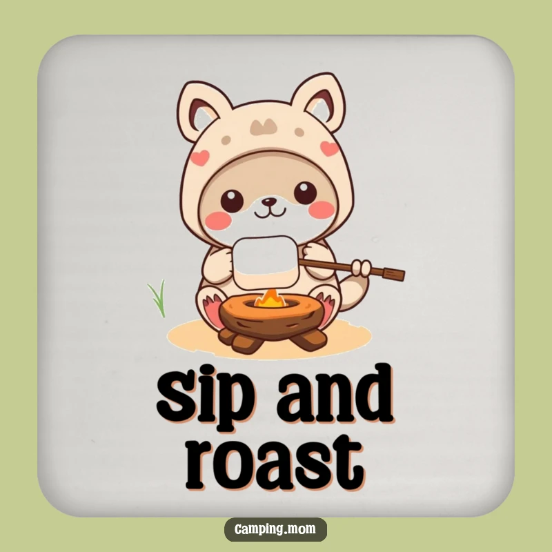 Funny Kawaii Camping Animal Marshmallow Coaster Set - Protect and Amuse!