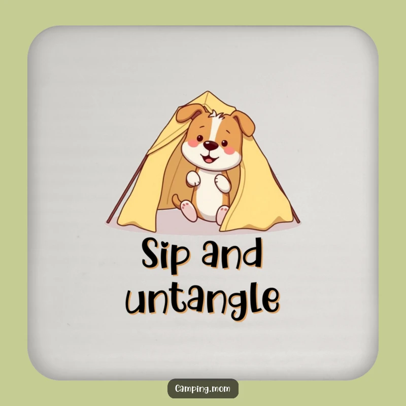 Funny Dog Tent Coaster - Protect Surfaces with Camp Laughs, Perfect Gift