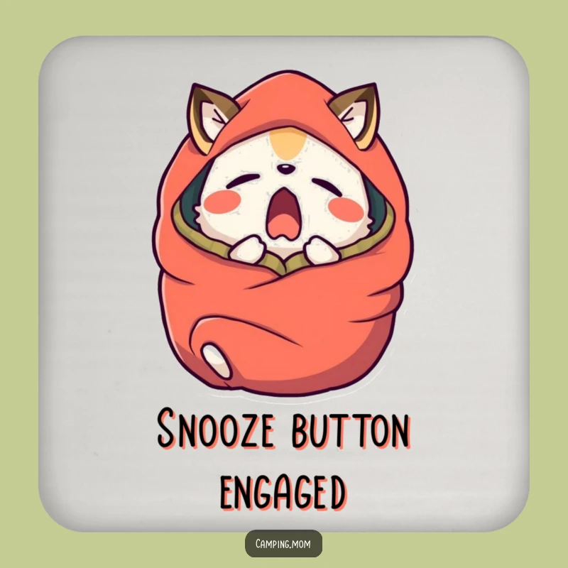 Funny Yawning Animal Sleeping Bag Coaster - Protect Surfaces with Zzzs!