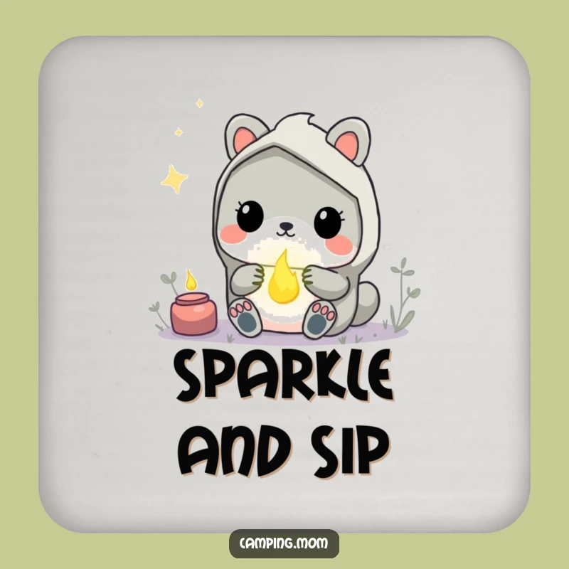 Funny Kawaii Camping Animal Coaster - Magical Firefly Wonder Drink Gift