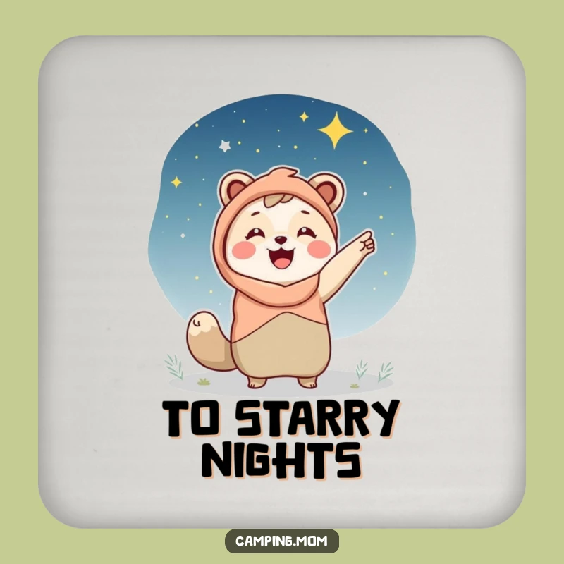 Funny Camping Mom Coaster, Starry Night Protect, Perfect Gift for Tables