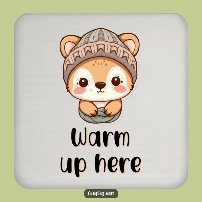 Funny Cozy Animal Coaster - Knitted Hat Character Decor for a Warm Table and a Perfect Funny Gift