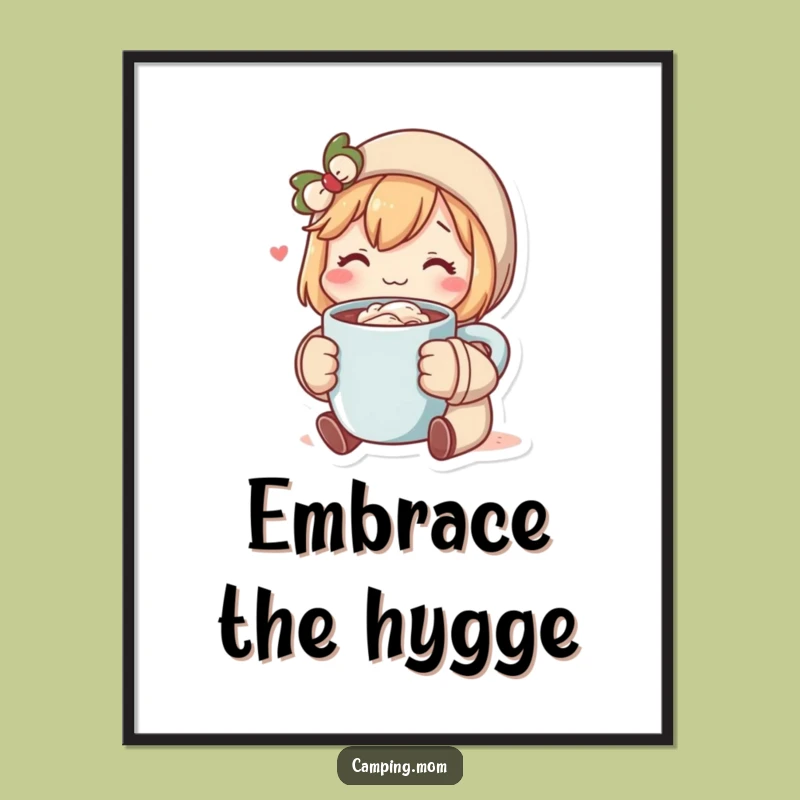 Funny Cozy Cocoa Character Poster, Charming Wall Art for a Warm & Humorous Home