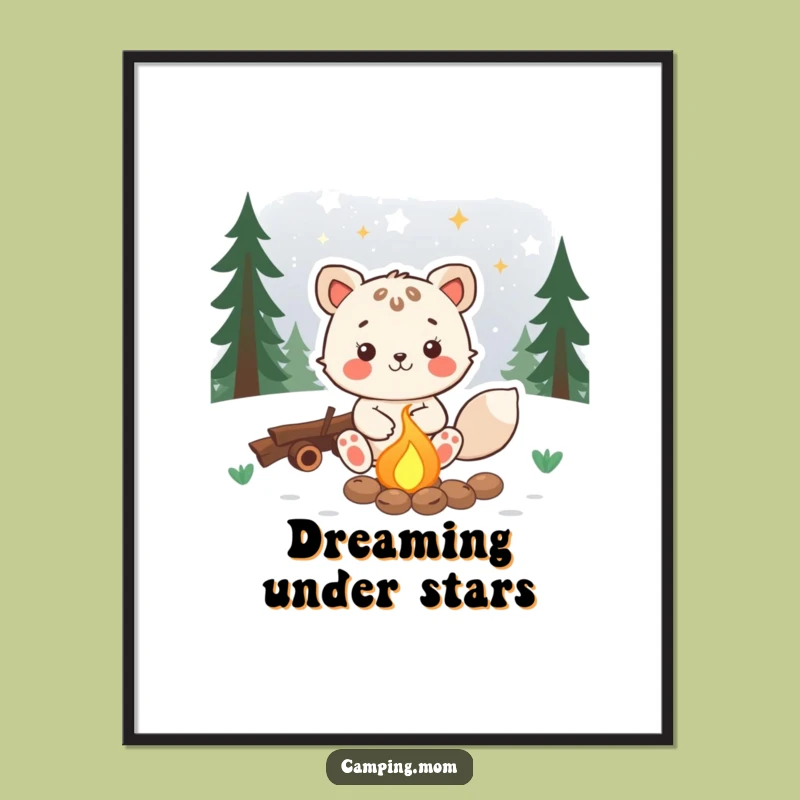 Funny Animal Art Poster: Joyful Stargazer for Hilarious Wall Decor Gift