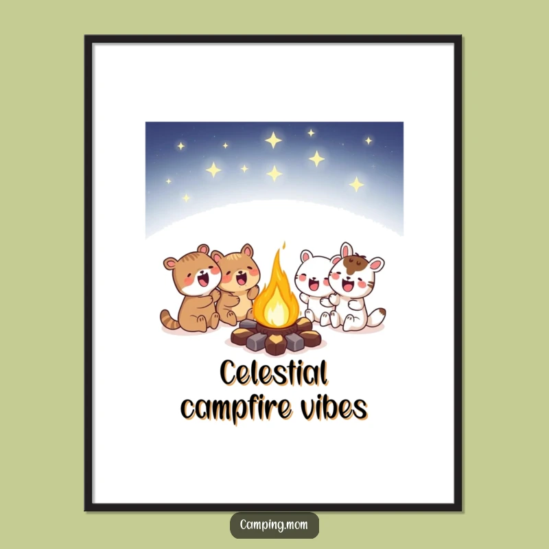 Funny Campfire Night Poster: Enchanting Art for Cozy Evenings and Stargazers