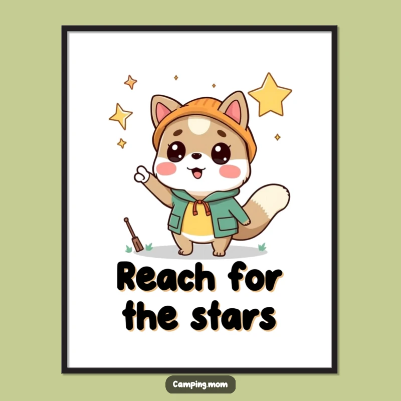 Funny Camping Animal Starry Sky Poster - Celestial Wall Art
