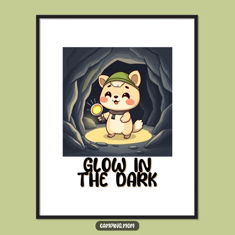 Funny Giggling Animal Poster: Cave Explorer Flashlight Art!