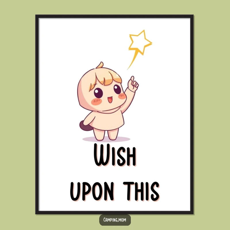 Funny Shooting Star Character Poster, Magical Wall Art for Humorous Dreamers