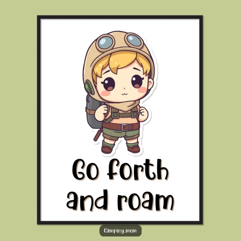 Funny Explorer Character Poster, Inspiring Wall Art for the Adventurous Humorous Soul