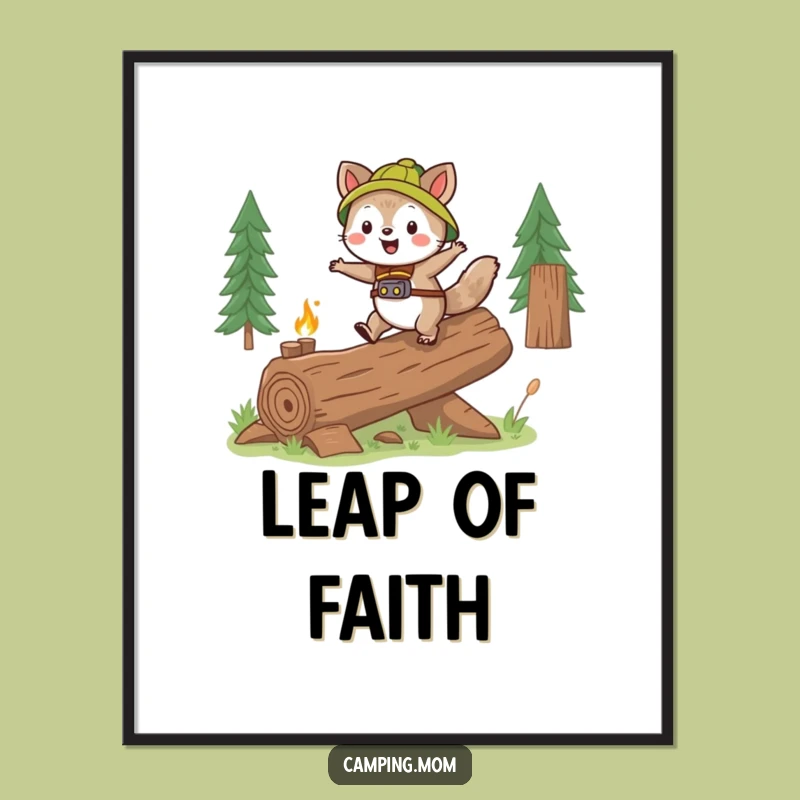 Funny Skipping Animal Log Poster - Bring Joy to Your Walls!