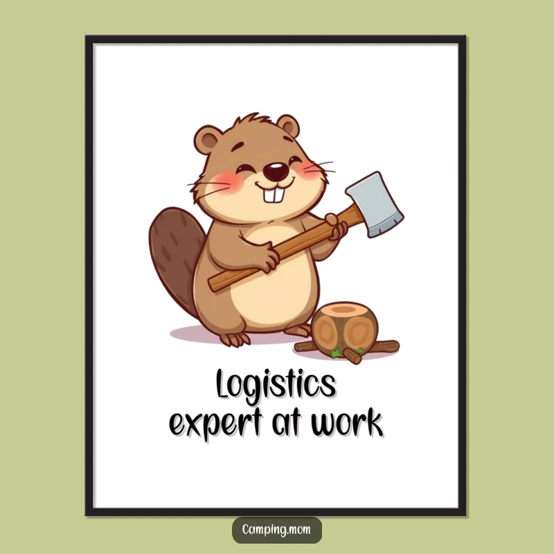 Funny Beaver Poster: Giggling Chopper Art - Hilarious Wall Decor Funny Gift