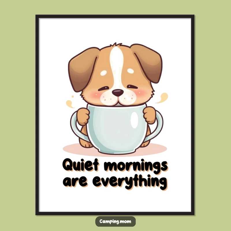 Funny Content Dog Art Print - Cozy Moment Wall Decor