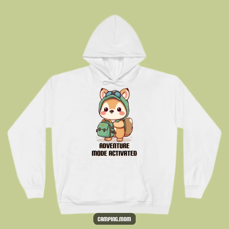 Funny Kawaii Camping Hoodie: Adventure Backpack Animal - Cozy Travel Gift