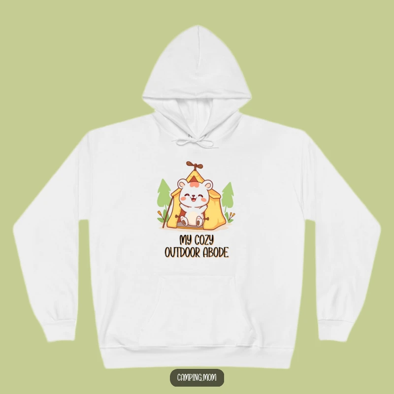 Cozy Funny Animal Hoodie: Enthusiastic Tent Pitcher for a Warm and Humorous Gift