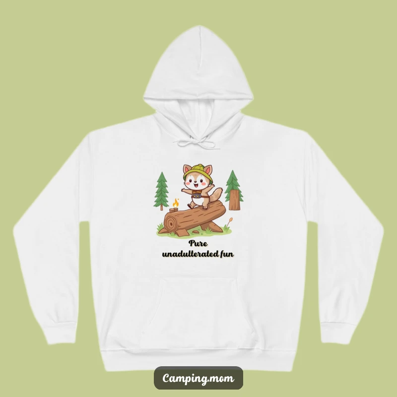 Funny Skipping Animal Log Hoodie - Cozy & Cheerful Outdoor Wear