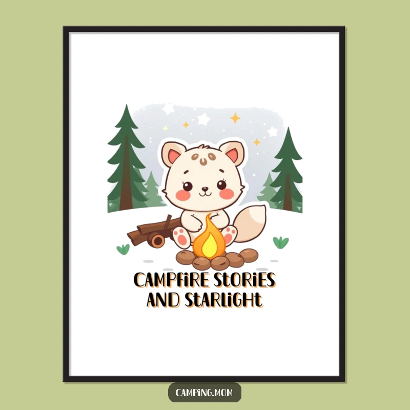 Free Printable Wall Art: Animal At Campfire - Funny Downloadable Art for Dreamers