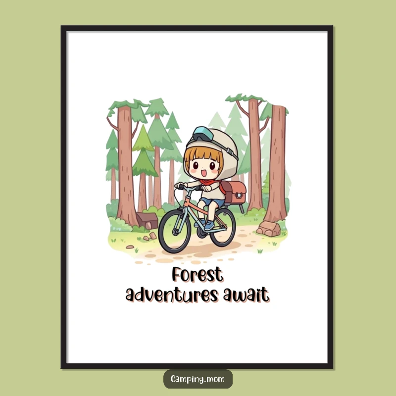 Free Printable Wall Art: Kawaii Camper's Joyful Forest Ride!