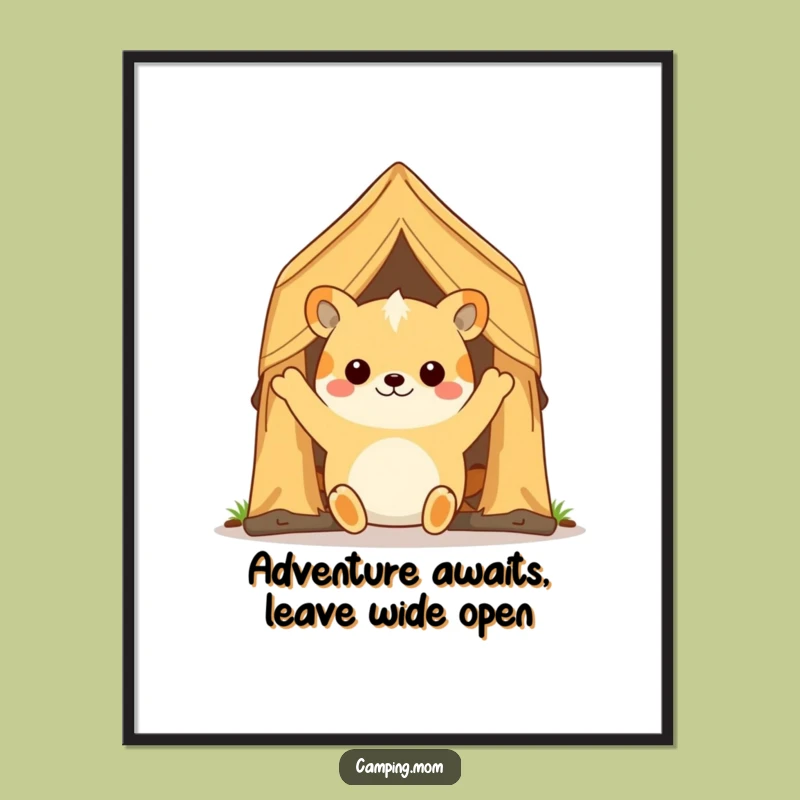 Free Printable Camping Animal Tent Opening Art - Funny Downloadable Decor