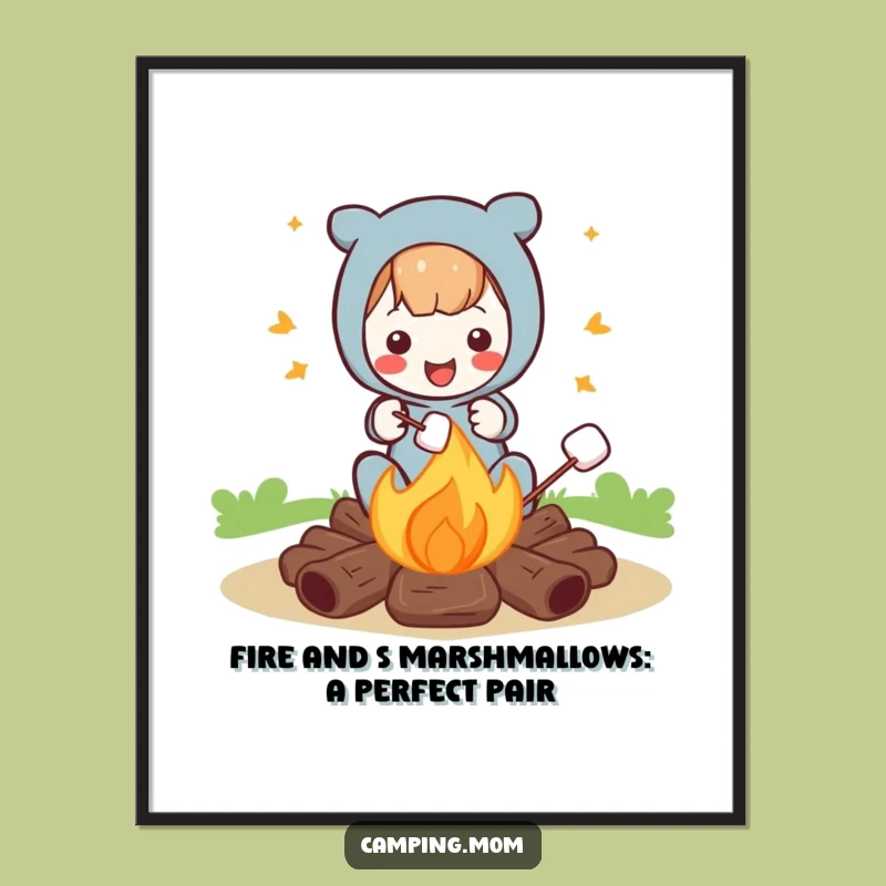 Free Printable Wall Art: Funny Campfire Roasting Character Humor Downloadable Art