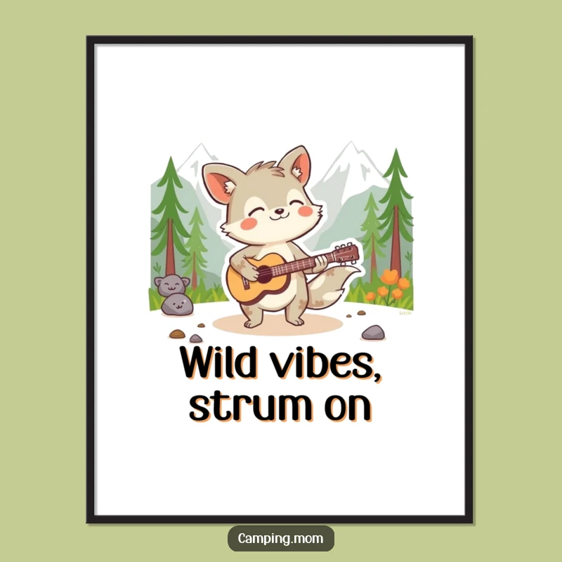 Free Printable Wall Art: Wild Guitar Animal, Wilderness Jam, Funny Downloadable Decor