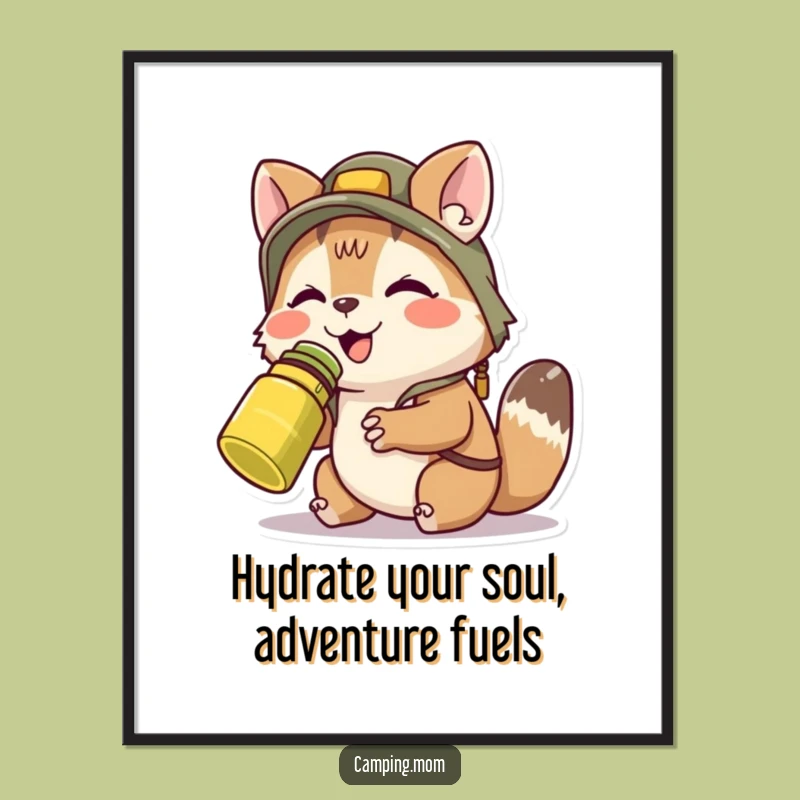 Free Printable Camping Animal Canteen Sip Art - Funny Downloadable Decor