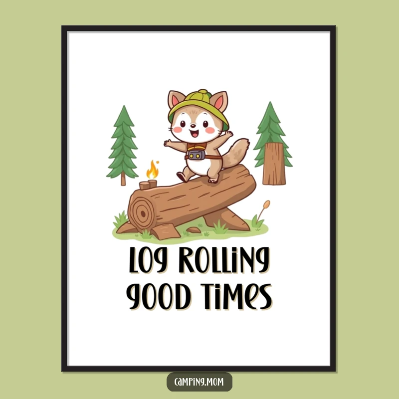 Funny Free Printable Wall Art: Skipping Animal Log Joyful Downloadable Decor