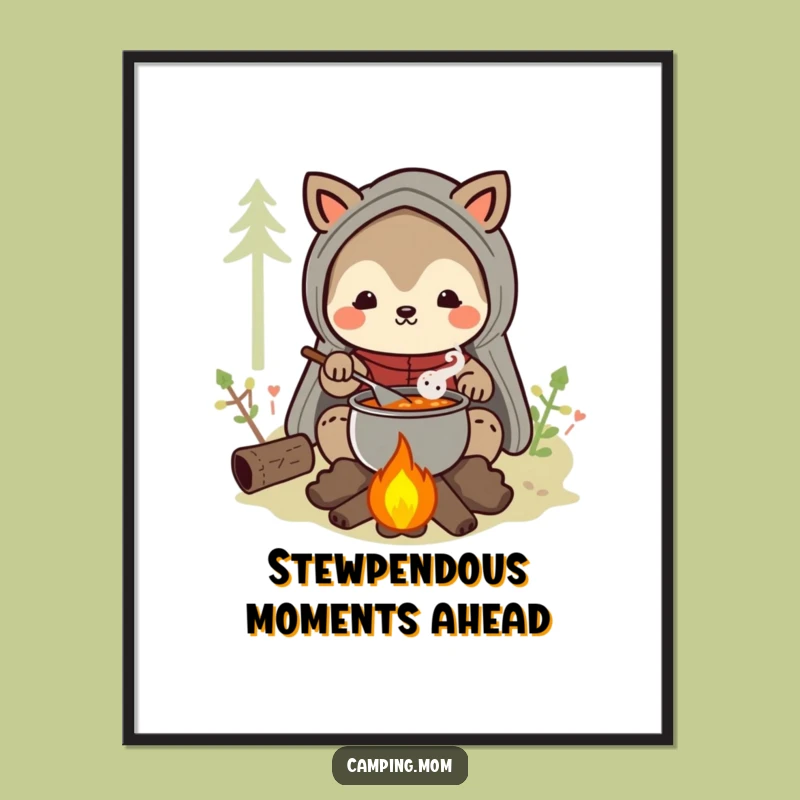 Funny Free Printable Wall Art: Camping Mom Stew - Campfire Cooking Downloadable Decor!