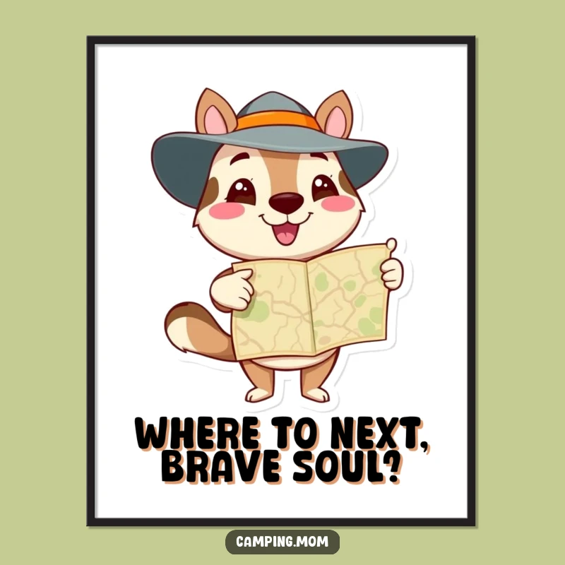 Free Printable Wall Art: Funny Adventurous Animal Map Decor for a Humorous Downloadable Gift