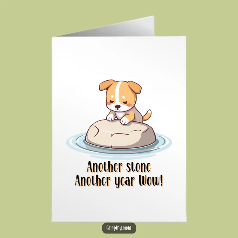 Free Printable Birthday Card: Dog Finds Stone, Hilarious Downloadable Greeting